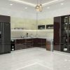 TỦ BẾP THÙNG INOX CÁNH KÍNH M11