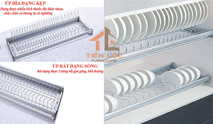 Giá bát cố định 2 tầng 5 giá bát đĩa cố định