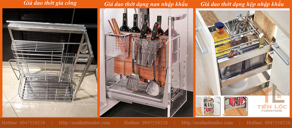 Báo giá tủ bếp 8 giá dao thớt nhập khẩu
