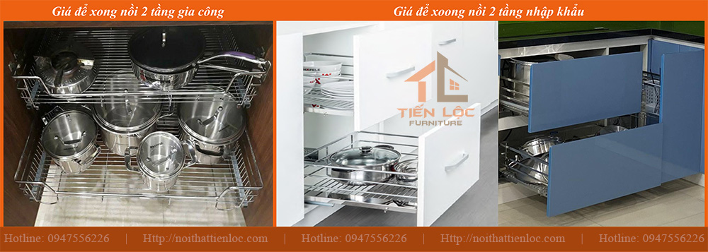 Báo giá tủ bếp 9 giá để xoong nồi âm tủ