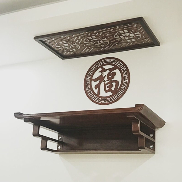 bàn thờ treo tường màu óc chó